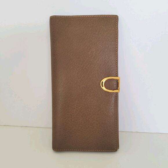 GUCCI Vintage Clasp Horsebit Wallet Bifold Brown Large Retro Clutch Leather Box - Picture 2 of 16